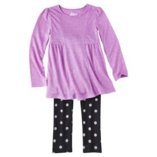 Circo Infant Toddler Girls 2 Piece Top and Legging Set   Purple 3T