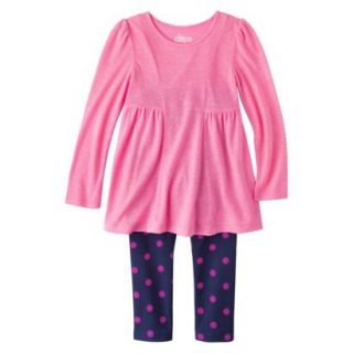 Circo Infant Toddler Girls 2 Piece Top and Legging Set   Pink 5T