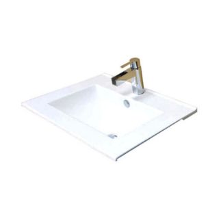Bellaterra Home 24.4W x 18.5D in. Ceramic Integral Sink Vanity Top Multicolor  