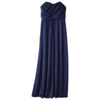 TEVOLIO Womens Satin Strapless Maxi Dress   Academy Blue   6