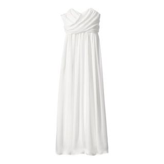 TEVOLIO Womens Satin Strapless Maxi Dress   Off White   6