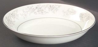 Camelot Carrousel Coupe Soup Bowl, Fine China Dinnerware   Gray/Blue Floral &  S
