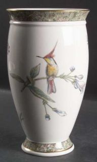 Wedgwood Humming Birds 8 Vase, Fine China Dinnerware   Bone, Marblized Border,