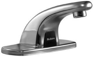 Sloan EBF6154 Bathroom Faucet, Optima Plus Battery Powered, Pedestal Automatic w/ Trim Plate Chrome