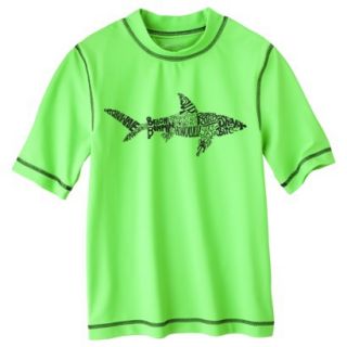 Cherokee Boys Short Sleeve Shark Rashguard   Green XL