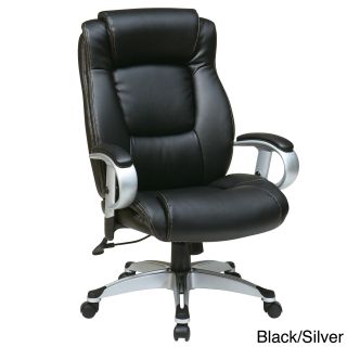 Office Star Products Work Smart Eco Leather Seat And Back Executive Chair (Black, espresso Weight capacity: 250 poundsDimensions: 45 inches high x 27.5 inches wide x 27.75 inches deepSeat dimensions: 22 inches wide x 20 inches deep x 5 inches thickBack si