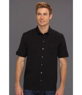 Tommy Bahama Island Modern Fit Soundwave Camp Shirt Mens Short Sleeve Button Up (Black)
