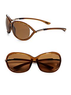 Tom Ford Eyewear Jennifer Polarized Oval Sunglasses   Brown