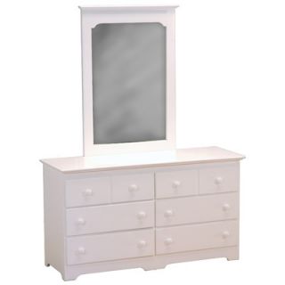 Atlantic Furniture Windsor 6 Drawer Dresser with Mirror AC696520 Finish White