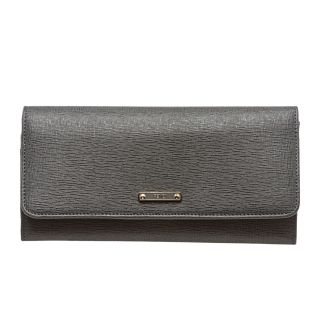 Fendi Elite Grey Vitello Leather Continental Wallet