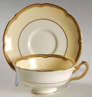 Royal Doulton Jubilee, The Footed Cup & Saucer Set, Fine China Dinnerware   Bone