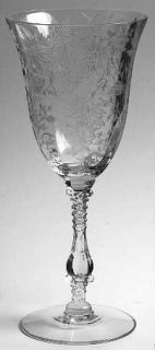 Cambridge Wildflower Clear Water Goblet   Stem #3121, Clear,  Etched,No Gold Tri