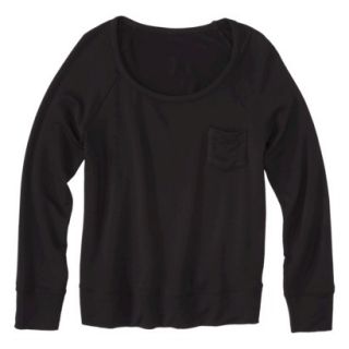 Merona Womens Plus Size Long Sleeve Sweatshirt   Black 4