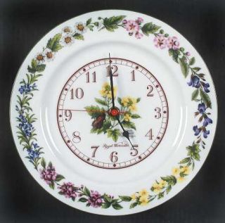 Royal Worcester Worcester Herbs Green Trim Clock Plate, Fine China Dinnerware  