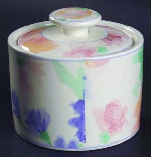 Sango Wisteria Sugar Bowl & Lid, Fine China Dinnerware   Watercolor Flowers,  La