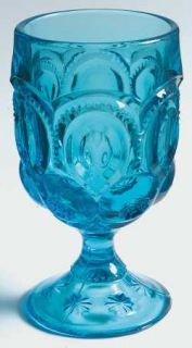 Smith Glass  Moon & Star Blue Water Goblet   Blue