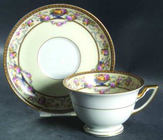 Thomas Briarcliff Footed Cup & Saucer Set, Fine China Dinnerware   Urn/Fruit,Pin