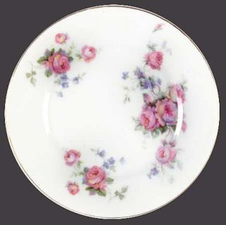 Germany Gmy60 Bread & Butter Plate, Fine China Dinnerware   Pink Roses,Blue Flow