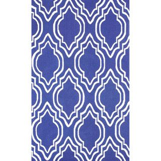 Nuloom Handmade Modern Trellis Blue Wool Rug (5 X 8) (IvoryPattern: AbstractTip: We recommend the use of a non skid pad to keep the rug in place on smooth surfaces.All rug sizes are approximate. Due to the difference of monitor colors, some rug colors may