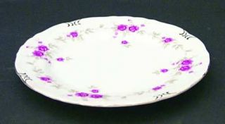 Norleans Caroline Bread & Butter Plate, Fine China Dinnerware   Pink Roses, Aqua