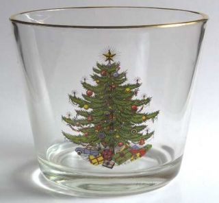 Cuthbertson Christmas Tree (Narrow Green Band,Cream) Glassware Ice Bucket, Fine