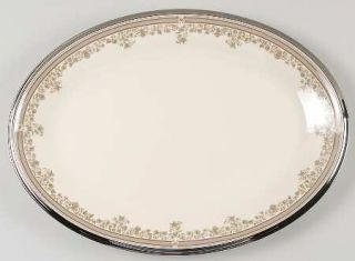 Lenox China Lace Point 13 Oval Serving Platter, Fine China Dinnerware   Gray&Pi