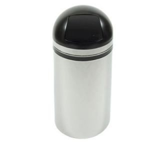 Witt Industries 15 Gallon Indoor Trash Can w/ Dome Top, Chrome & Black Accents