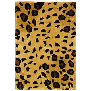 Handmade Soho Leopard print Gold/ Black N. Z. Wool Rug (2 X 3) (GoldPattern: AnimalMeasures 0.625 inch thickTip: We recommend the use of a non skid pad to keep the rug in place on smooth surfaces.All rug sizes are approximate. Due to the difference of mon