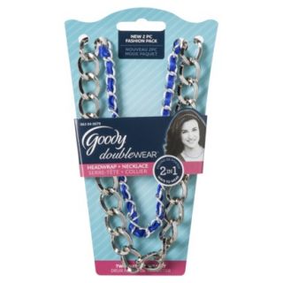 Goody Double Wear 2 in 1 Silver Chain Link with Blue Ribbon Headband and