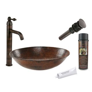 Premier Copper Products Vo17wdb Single Handle Vessel Faucet Package (Oil rubbed bronze Upper flange dimension: 2 inches Down pipe width: 1.25 inches Overall length: 8.625 inches Thread length: 2.75 inches Installation type: Compression threaded Material: 