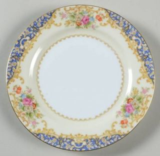 Noritake Mystery #45 Bread & Butter Plate, Fine China Dinnerware   Blue Panels,Y