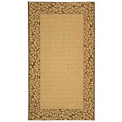 Indoor/ Outdoor Natural/ Brown Rug (710 X 11) (IvoryPattern: BorderMeasures 0.25 inch thickTip: We recommend the use of a non skid pad to keep the rug in place on smooth surfaces.All rug sizes are approximate. Due to the difference of monitor colors, some