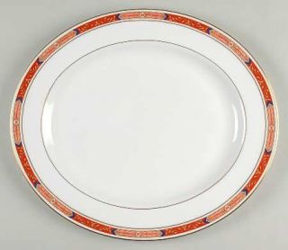 Royal Worcester Beaufort Rust/Red 13 Oval Serving Platter, Fine China Dinnerwar