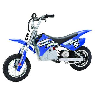 Razor Dirt Rocket Mx 350 (BlueDimensions 45.75 inches long x 10.5 inches wide x 24.5 inches highWeight 62.7 poundsWeight capacity 140 poundsBattery type Two (2) 12V sealed lead acid rechargeable battery systemBattery running time 30 minutesCharging t