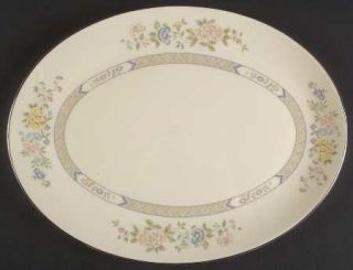 Gorham Cherrywood 13 Oval Serving Platter, Fine China Dinnerware   Pastel Spray