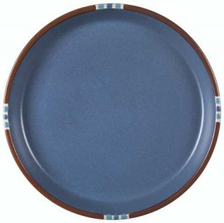Dansk Mesa Sky Blue Dinner Plate, Fine China Dinnerware   Mesa, Blue Body, Rust,