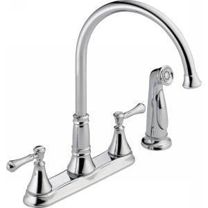 Delta Faucet 2497LF Cassidy Two Handle Kitchen Faucet with Spray