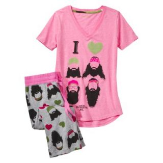 Duck Dynasty Juniors 2 Pc Pajama Set   Pink Print XL