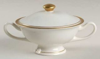 Syracuse Regent Sugar Bowl & Lid, Fine China Dinnerware   Thick Gold Trim     Iv