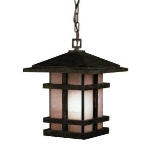 Kichler 9829AGZ Outdoor Light, Arts and Crafts/Mission Pendant 1 Light Fixture Aged Bronze