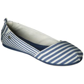 Womens Mad Love Lynnae Striped Loafer   Blue 8