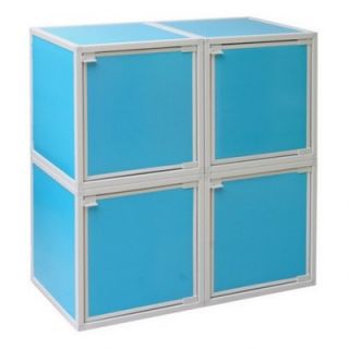 Way Basics 4 Cube Modular Storage Box WB BOX4 Color: Blue