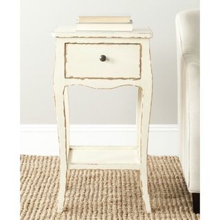 Thelma Distressed Vanilla End Table (Distressed vanillaMaterials: Poplar woodDimensions: 30 inches high x 16.1 inches wide x 14.2 inches deepThis product will ship to you in 1 box.Furniture arrives fully assembled )