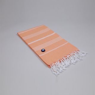 Authentic Pestemal Fouta Original Orange And White Stripe Turkish Cotton Bath/ Beach Towel (Orange/ whiteDimensions: 35 inches wide x 70 inches longMaterials: 100 percent Turkish cottonCare instructions: Machine washable for easy maintenance, dry on low h