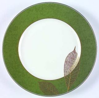 Sasaki China Gold Leaves Dinner Plate, Fine China Dinnerware   Gold Leaves,Green