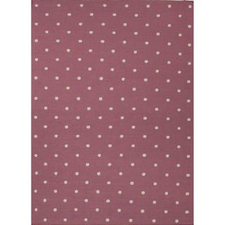 Handmade Flat weave Geometric pattern Pink/ Purple Area Rug (5 X 8)