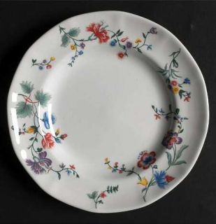 Laura Ashley Chinese Silk Salad Plate, Fine China Dinnerware   Multicolor Floral