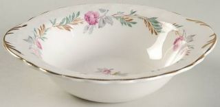 Pope Gosser Largo Lugged Cereal Bowl, Fine China Dinnerware   Pink Flowers, Brow