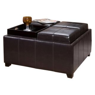 Best Selling Home Decor Furniture LLC Four Sectioned Espresso Leather Cube