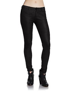 Embossed Leather Pants   Black